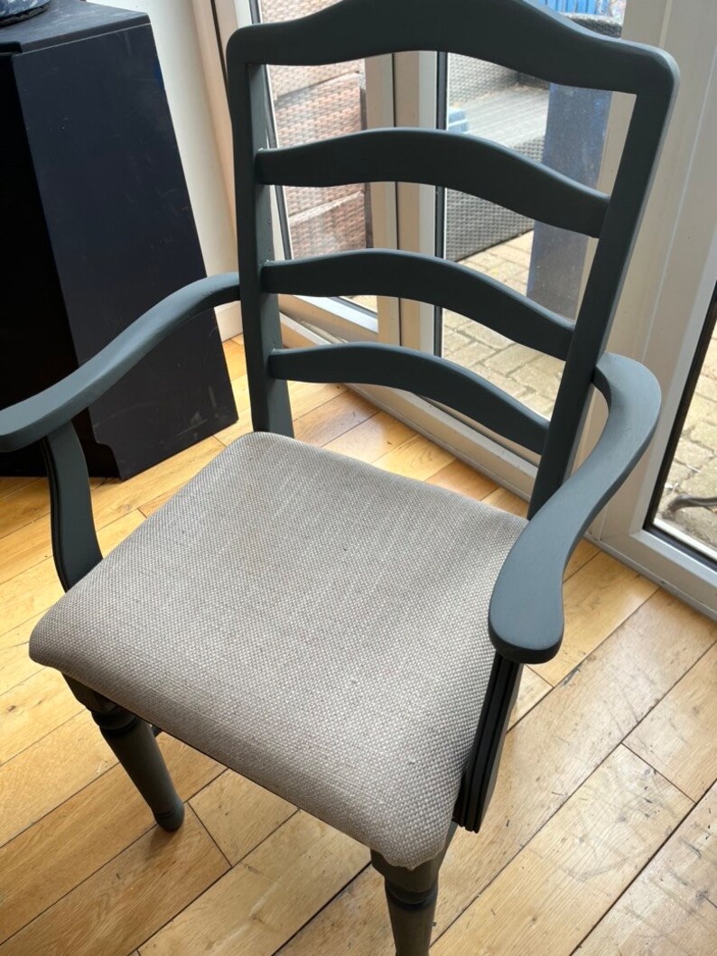 Refurbished Rustic Ducal Pine Farmhouse Dining Table and Upholstered