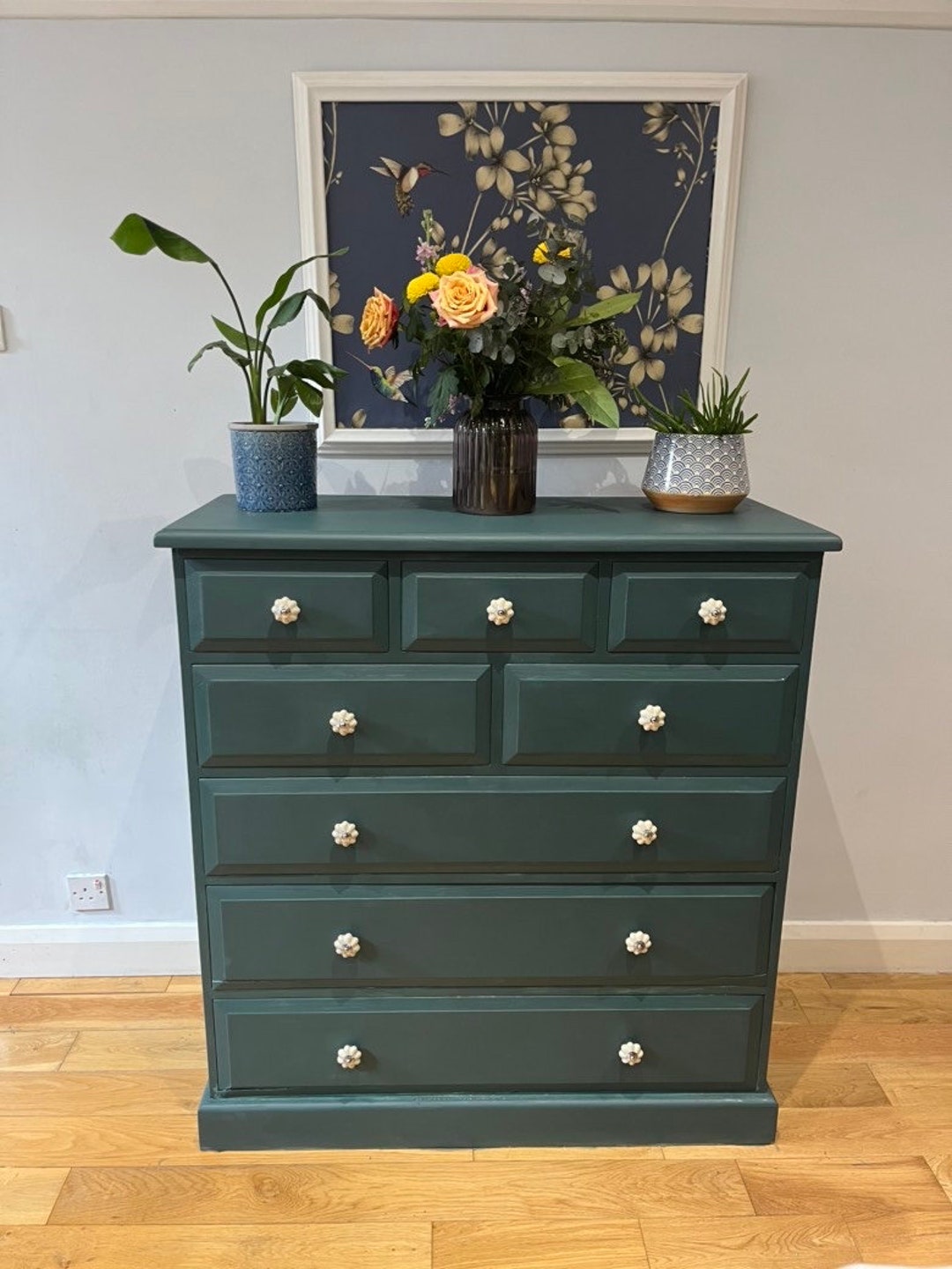 Refurbished Pine Chest of Drawers in Little Greene Paint Etsy UK