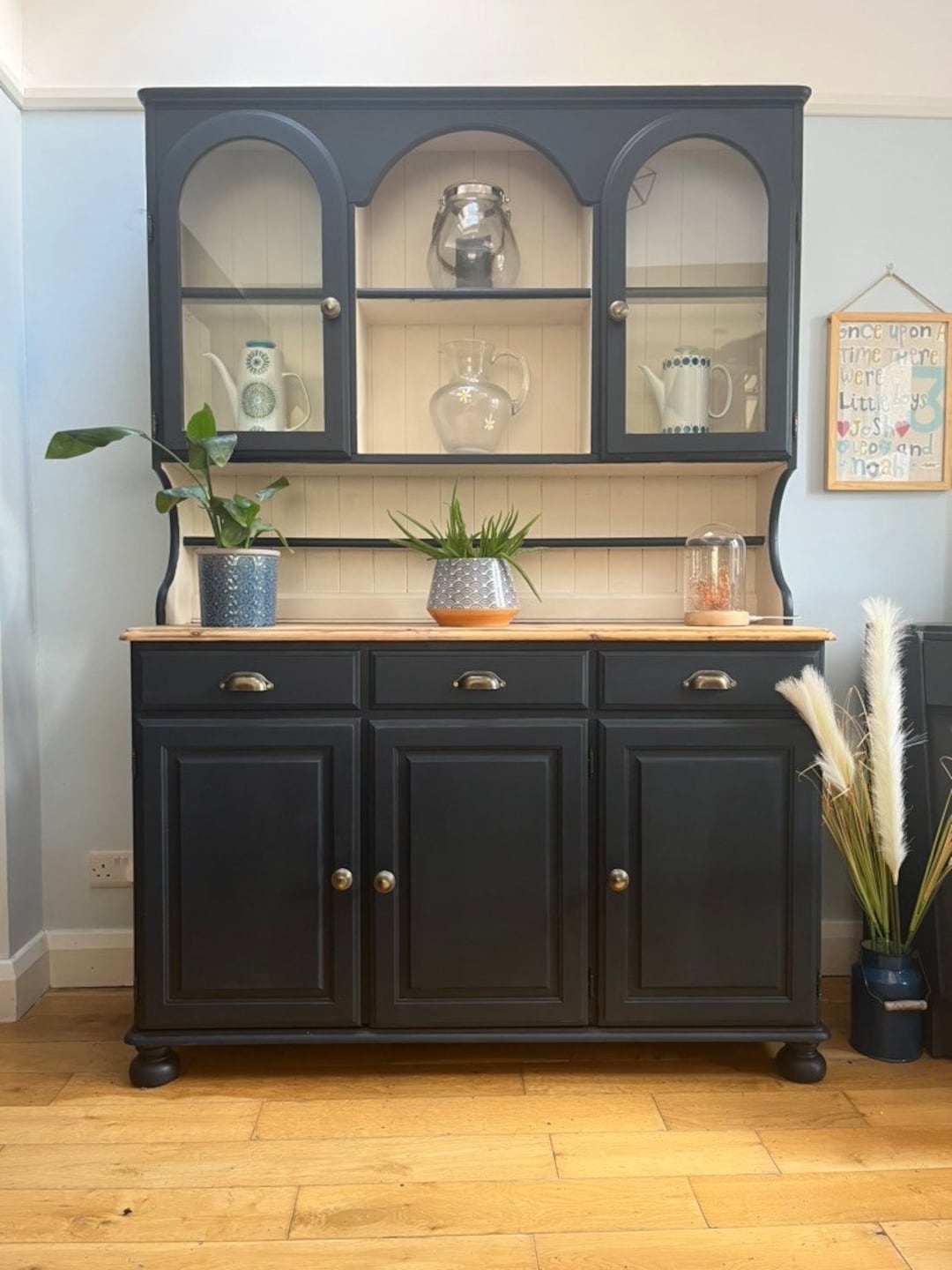 Refurbished Ducal Victoria Pine Welsh Dresser Display Painted