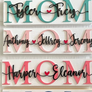 Mother's Day Gift, Mom Wood Sign, Gift for Mom, Mom Gift, Gift from Kids, Mom Gift from Kids, Mom Signs with Kids Names, Birthday Gift