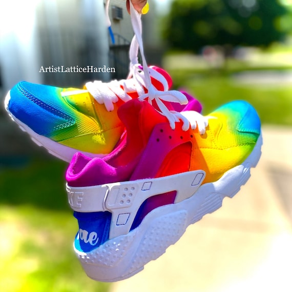 Custom Rainbow Painted Nike Huaraches 