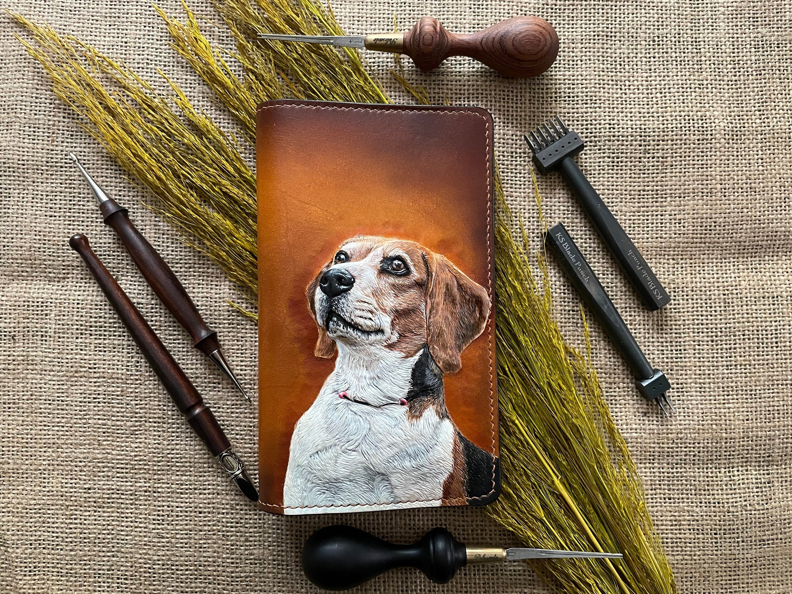 German Shepherd Dog Hand Painted Leather Wallet for Men — Personalized  Gifts for Pet Lovers