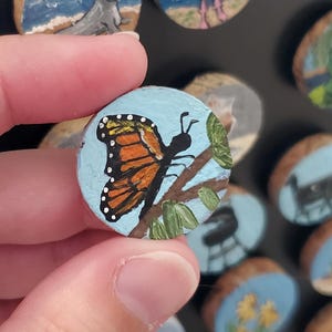 Schmetterling Magnet, Monarchfalter Geschenk, Magnete für Magnettafeln, Kühlschrankmagnet, Schmetterling Home Decor, Upcycled Korkmagnet, Geschenk für einen Lehrer
