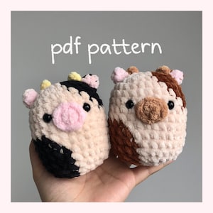 Squishmallow Cow Inspired Crochet Pattern - PDF Pattern