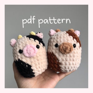 Squishmallow Cow Inspired Crochet Pattern - PDF Pattern