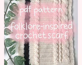 Folklore Inspired Scarf CROCHET PDF PATTERN