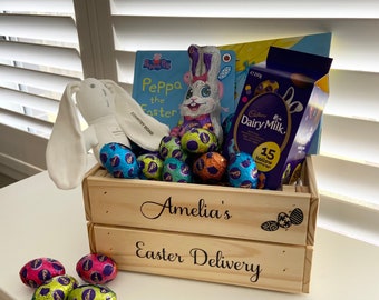 Personalised Easter delivery Easter Bunny Easter Wooden Crate Box