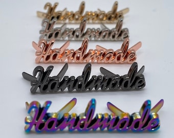 Metal label "Handmade" for handbags / handbag accessories / bag label