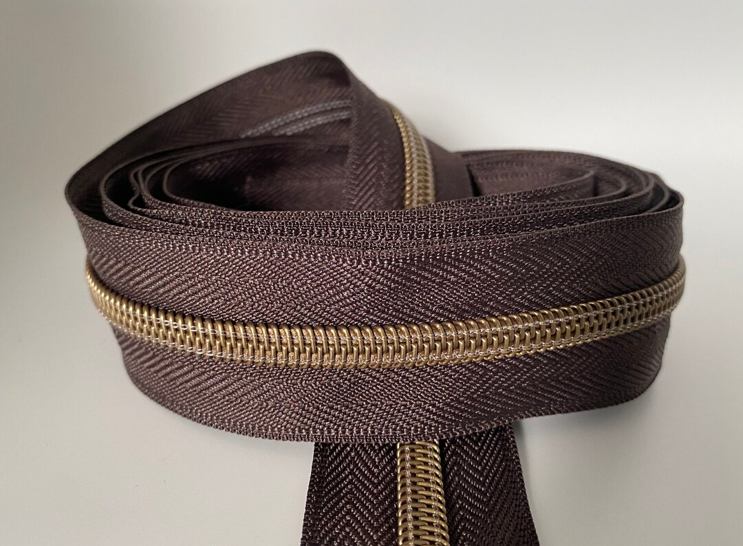 Zipper brownie Wide / Endless Zipper With Plastic Etsy UK