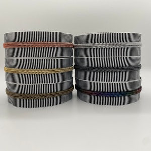 Zipper Stripes, wide, black and white / endless zipper with wide plastic bead / sold by the meter