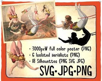 Circus Vintage Victorian Poster - Perfect for downloaded printable wall art. Also isolated clipart for junk files, collages, and journals!