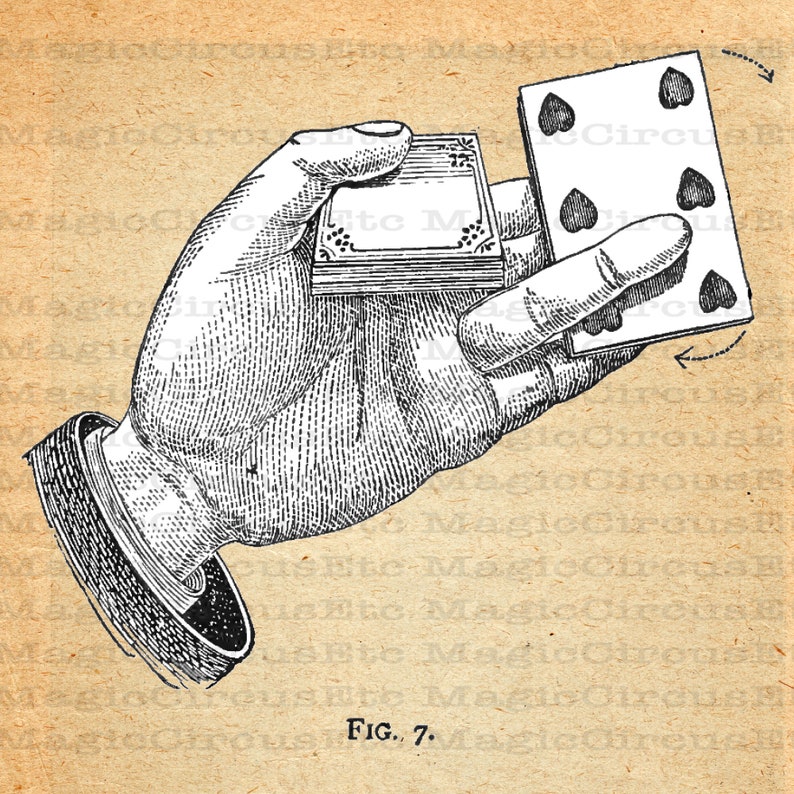 Magician's hands printable wall art posters. Hi-res PNG files showing various stage of manipulation, also include magic trick instructions image 3