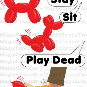 Balloon dogs need to be trained. Sometimes it does not end well. Printable download card sizes 5x7, 4x6, 3.5x5. image 2