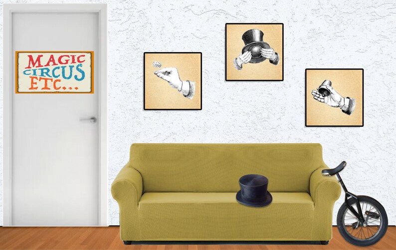 Magician's hands printable wall art posters. Hi-res PNG files showing various stage of manipulation, also include magic trick instructions image 2