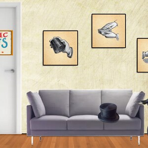 Magician's hands printable wall art posters. Hi-res PNG files showing various stage of manipulation, also include magic trick instructions image 2