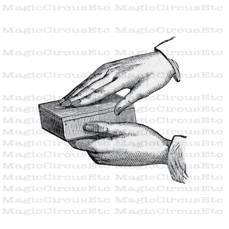 Magician's hands printable wall art posters. Hi-res PNG files showing various stage of manipulation, also include magic trick instructions image 4