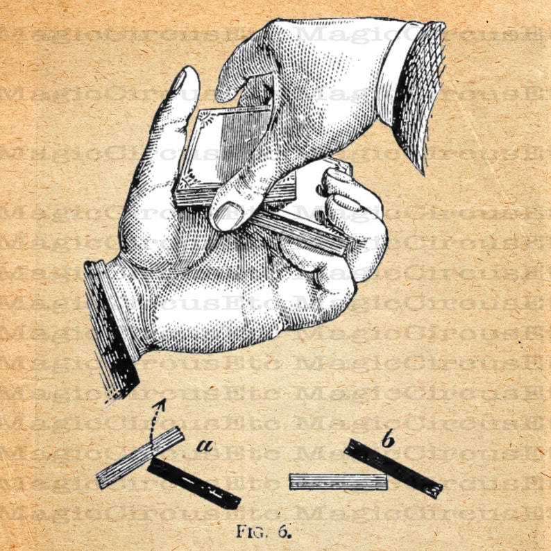 Magician's hands printable wall art posters. Hi-res PNG files showing various stage of manipulation, also include magic trick instructions image 2