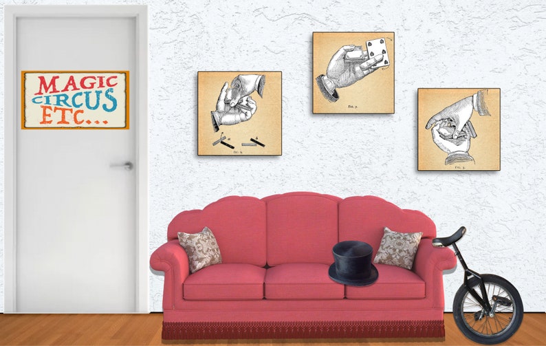 Magician's hands printable wall art posters. Hi-res PNG files showing various stage of manipulation, also include magic trick instructions image 5