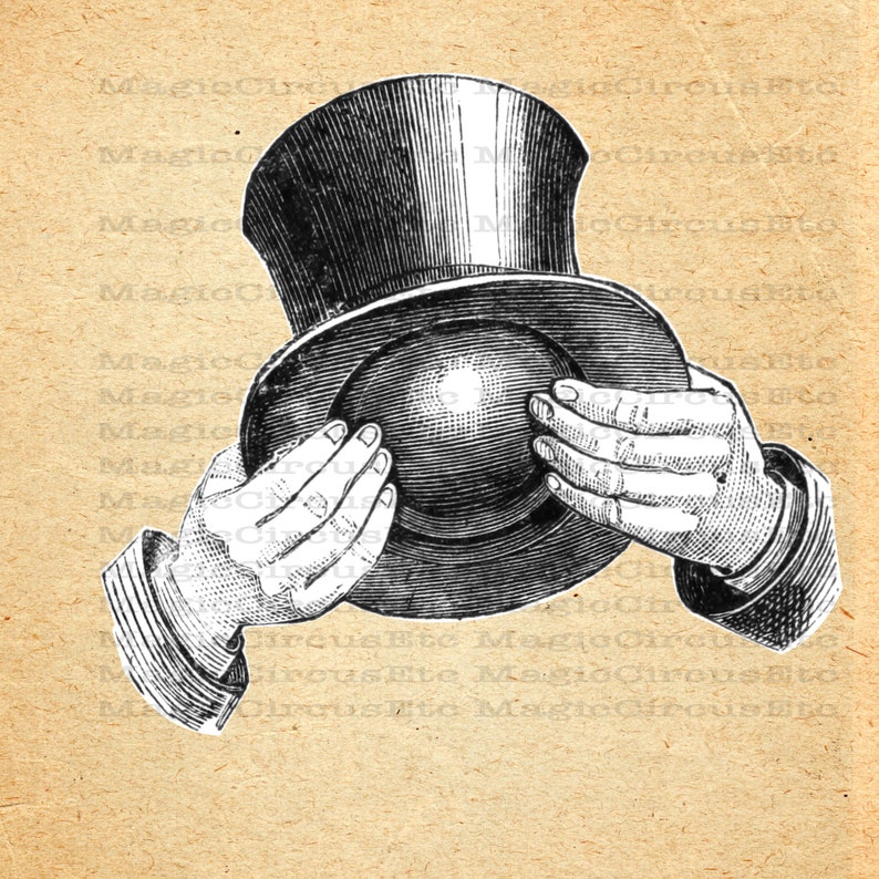 Magician's hands printable wall art posters. Hi-res PNG files showing various stage of manipulation, also include magic trick instructions image 7