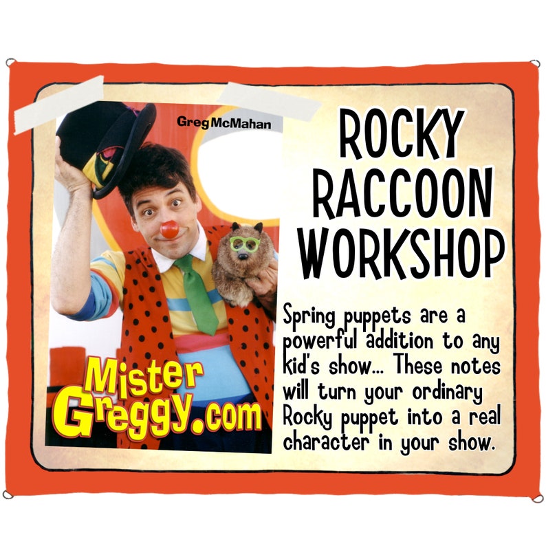 Turn your Rocky Raccoon spring animal puppet into a real character in your show. If you use a puppet in your show, this booklet is for you image 1