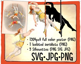 Circus Vintage Victorian Poster - Perfect for downloaded printable wall art. Also isolated clipart for junk files, collages, and journals!