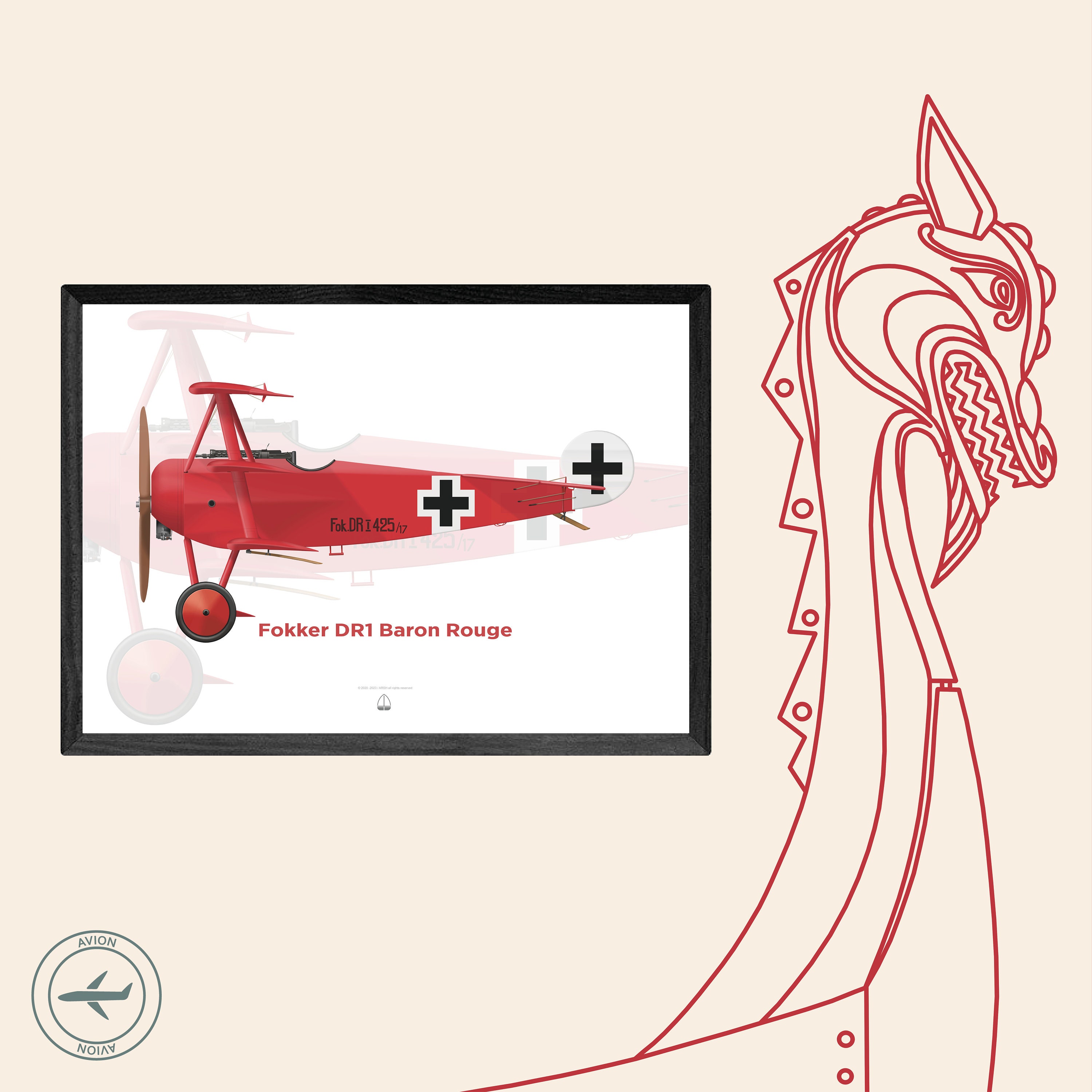 Pack Cadeau Maquette, Peintures et Outils: Avion Fokker Dr.I
