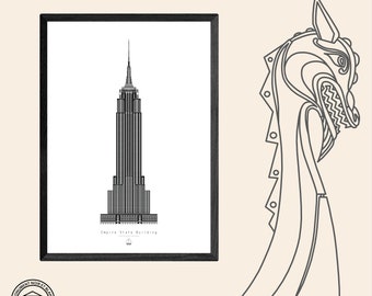 Affiche Empire State Building / Collection Monument Noir et Blanc
