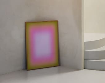 Pink Green Blur Aura Poster, Abstract Pink Gradient Wall Print, Spiritual Print, Abstract Colour, Pink Aura Art Print, DIGITAL DOWNLOAD