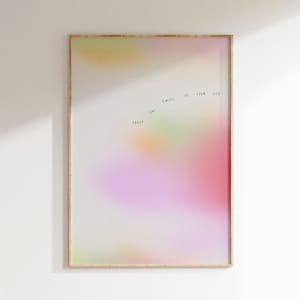 Gradient Art Print, Trust The Timing, Pink Gradient Wall Print, Spiritual Art Print, Colorful Pink Aura Poster, DIGITAL DOWNLOAD, Trendy Art