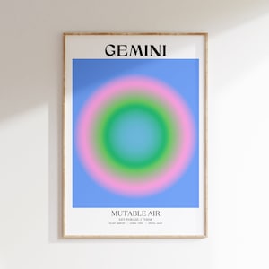 Gemini Aura Poster, Gradient Art Print, Gemini Art, Astrology, Colorful Aura, Gradient Poster, Trendy Wall Art Decor, Home, DIGITAL DOWNLOAD