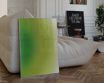 Green Aura Gradient Print, Serene Abstract Wall Art