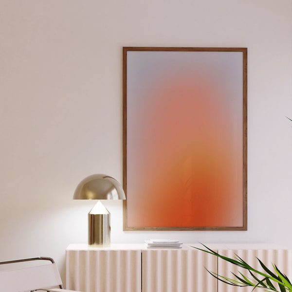 Lilac Sunset Blur Aura Poster, Abstract Lilac Gradient Wall Print, Spiritual Print, Abstract Colour, Orange Aura Art Print, DIGITAL DOWNLOAD