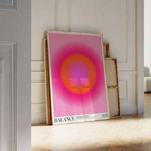 Affiche numéro 888 des anges, impression d'art rose balance dégradé 888, art mural dégradé, impression d'art spirituelle, nombre angélique 888, art tendance prendre soin de soi