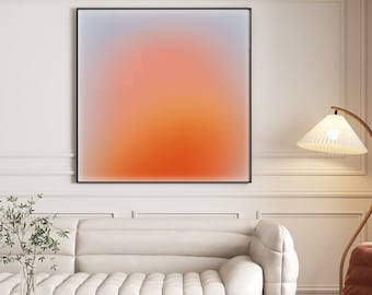 Lilac Sunset Square Aura Art Print, Purple Gradient Wall Print, Abstract Colorful Aura Print, Dreamy Wall Art, Poster, DIGITAL DOWNLOAD