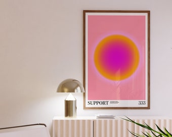333 Pink Aura Art Print, Angel Numbers Spiritual Wall Decor