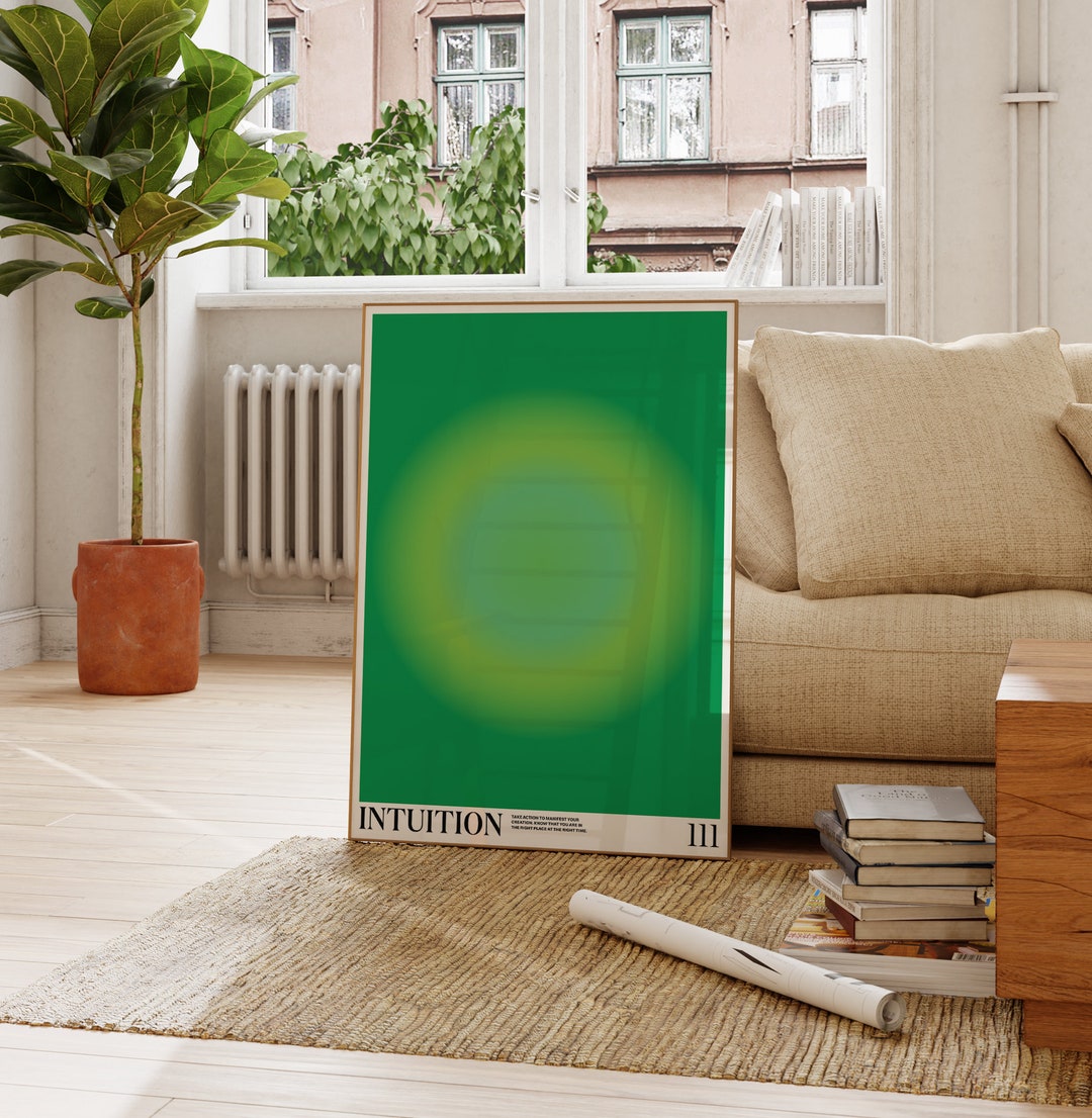 Intuition Art Print Angel Numbers Poster Green Aura Art - Etsy