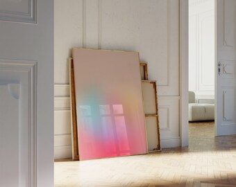 Póster con estampado rosa de ensueño y degradado de color