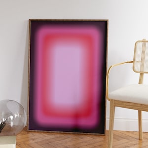 Rectangular Aura Gradient Art Print, Spiritual Glow Poster