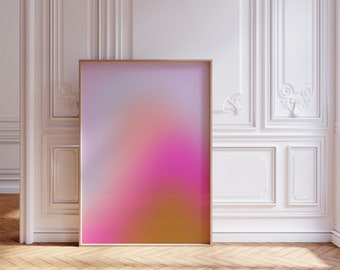 Lollipop Farbverlaufsdruck, rosa, braun lila Aura Farbverlauf - Wohnung Dekor - Preppy Raumdekor - Trendiges buntes Dekor - Große Aura Wandkunst
