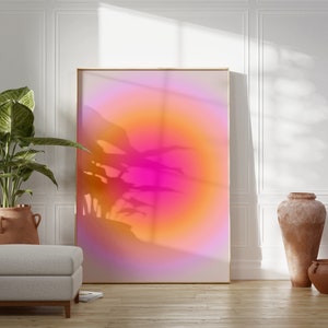Dreamy Aura Gradient Print - Angel Numbers, Spiritual Poster, Positive Affirmations, Self Care Art, Aura Energy, Abstract Gradient