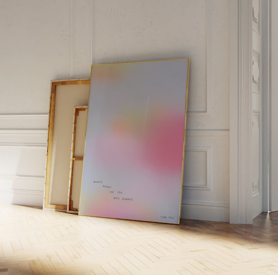 Positive Affirmation Aura Art Print, Colorful Aura Poster, Whats Meant For You, Self Care Art, Dreamy Gradient, Pink Lilac Gradient Wall Art