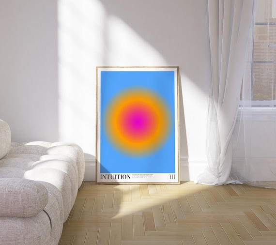 Blue Aura Gradient Poster, 111 Angel Numbers Art (Digital)