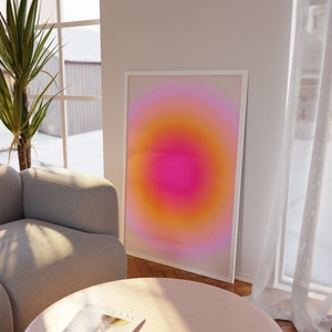 Cartel de aura degradada - Impresión de pared de números de ángel, luz, impresión espiritual, color abstracto, regalo, descarga digital, astrología, decoración