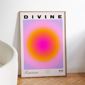 Divine Feminine Digital Print - Gradient Wall Print, Gradient Aura Poster, Gradient Art Print, Aura Art Print, Spiritual, Bedroom Art, Dorm