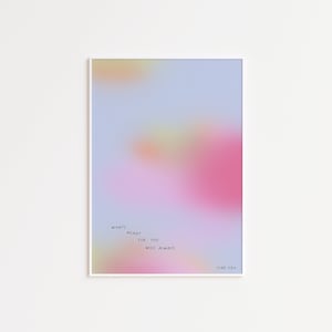 Impresión artística con cita en degradado, impresión de pared con degradado rosa, impresión espiritual Whats Meant For You, póster de aura rosa colorido, DESCARGA DIGITAL, tendencia