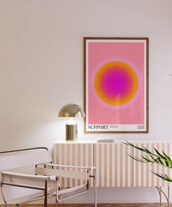 333 Pink Aura Art Print, Angel Numbers Spiritual Wall Decor