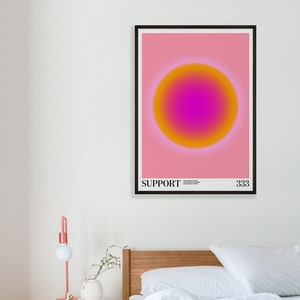 May include: A pink and orange gradient circle with a pink background. The text "SUPPORT" is in black at the bottom of the image. The text "333" is in black at the bottom right corner of the image.