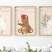 Set of 3 Printable Nursery Wall Decor /flower Animals / Pink/ Cute Art ...