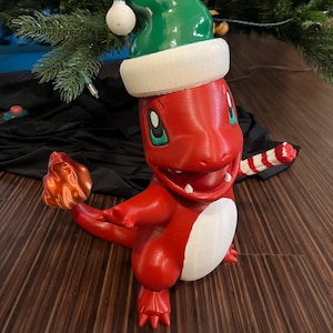 Christmas Charmander! With changeable hat and flame.