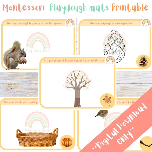 Autumn/Fall| Printable Play Dough Mats| Play Dough Activity| Montessori Learning| Toddler Preschool Activity| Homeschool Learning|